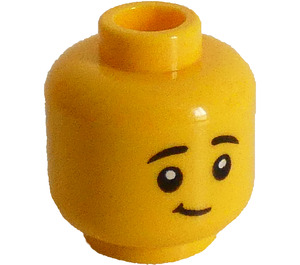 LEGO Yellow Minifigure Head Boy Smiling (Recessed Solid Stud) (3626)