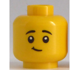 LEGO Yellow Minifigure Head Boy Smiling (Recessed Solid Stud) (3626)