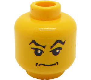 LEGO Gelb Minifigur Kopf Lucius Malfoy Angry Smirk und Erhoben Eyebrows (Sicherheitsnoppe) (3626)