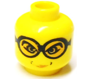 LEGO Geel Minifiguur Hoofd Madame Hooch met Oranje Stofbril Patroon (Veiligheidsnop) (3626)