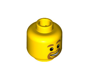 LEGO Yellow Minifigure Head with beard around mouth (Recessed Solid Stud) (3626 / 45244)