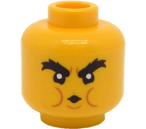 LEGO Gelb Minifigur Kopf mit blowing Cheeks (Vertiefte feste Noppen) (3626)