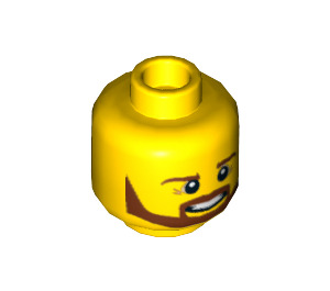 LEGO Yellow Minifigure Head with Brown Beard (Recessed Solid Stud) (11978 / 21022)