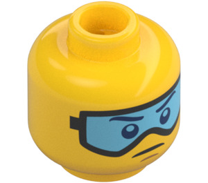 LEGO Gelb Minifigur Kopf mit Deko (Vertiefte feste Noppen) (3626 / 36172)