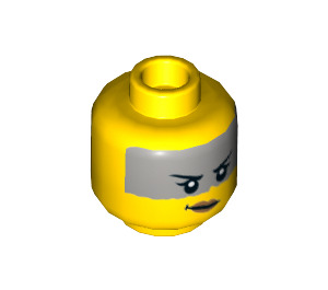 LEGO Geel Minifiguur Hoofd met Decoratie (Verzonken solide nop) (3626 / 47638)