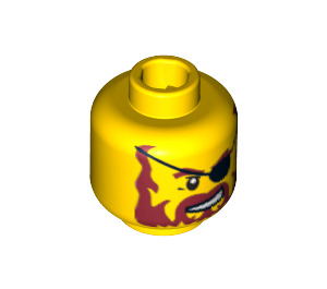 LEGO Gelb Minifigure Kopf mit Dekoration (Einbau-Vollbolzen) (3626 / 64890)