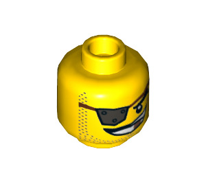 LEGO Giallo Minifigure Testa con Decorazione (Perno solido incassato) (3626 / 65680)