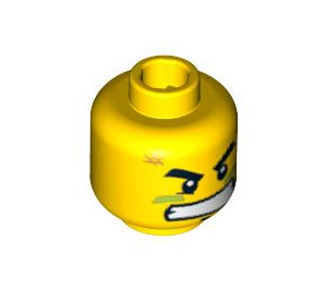 LEGO Geel Minifigure Hoofd met Decoratie (Verzonken Solid Stud) (3626 / 90043)