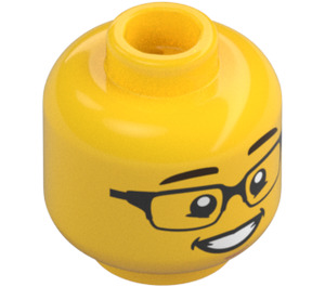 LEGO Gelb Minifigur Kopf mit Deko (Vertiefte feste Noppen) (3626 / 98363)