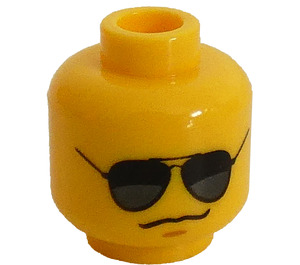 LEGO Giallo Minifigure Testa con Decorazione (Perno di sicurezza) (13626 / 99509)