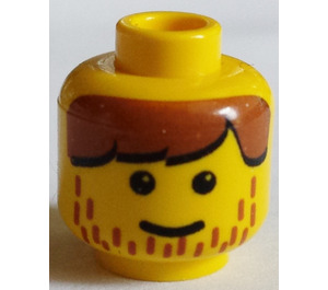 LEGO Geel Minifiguur Hoofd met Decoratie (Veiligheidsnop) (3626)