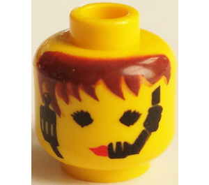 LEGO Yellow Minifigure Head with Decoration (Safety Stud) (3626)