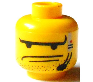 LEGO Yellow Minifigure Head with Decoration (Safety Stud) (3626)