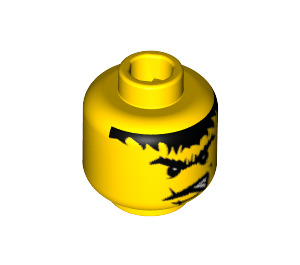 LEGO Gelb Minifigure Kopf mit Dekoration (Sicherheitsbolzen) (3626 / 55634)