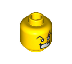 LEGO Geel Minifigure Hoofd met Decoratie (Veiligheids Stud) (3626 / 63186)