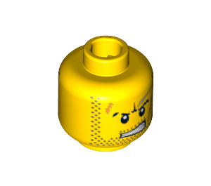 LEGO Giallo Minifigure Testa con Decorazione (Perno di sicurezza) (3626 / 64880)