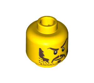 LEGO Giallo Minifigure Testa con Decorazione (Perno di sicurezza) (3626 / 64900)