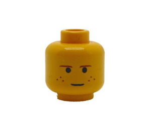 LEGO Giallo Minifigure Testa con Decorazione (Perno di sicurezza) (3626)