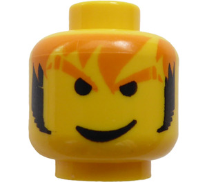 LEGO Yellow Minifigure Head with Decoration (Safety Stud) (3626)