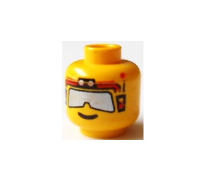 LEGO Geel Minifiguur Hoofd met Decoratie (Veiligheidsnop) (3626)