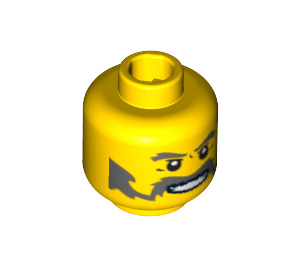 LEGO Gelb Minifigure Kopf mit Dekoration (Sicherheitsbolzen) (64902 / 96959)