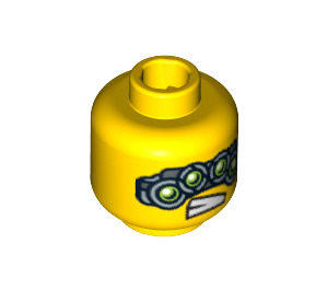 LEGO Yellow Minifigure Head with Four Cyborg Eyes (Safety Stud) (3626 / 63192)