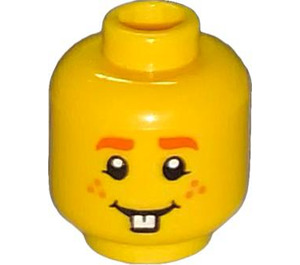 LEGO Geel Minifigure Hoofd met Freckles en Buckteeth (Verzonken Solid Stud) (3626)