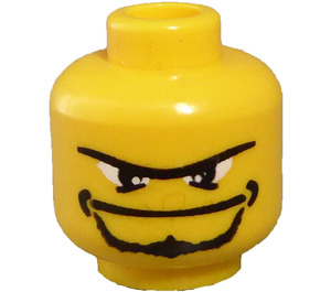 LEGO Yellow Minifigure Head with Goatee and Unibrow and White Eyes (Safety Stud) (3626)