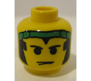 LEGO Geel Minifiguur Hoofd met Groen Bandana (Veiligheidsnop) (3626)