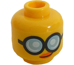 LEGO Geel Minifiguur Hoofd met Groot Bril (Verzonken solide nop) (3626 / 34717)