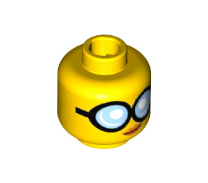 LEGO Gelb Minifigure Kopf mit Groß Glasses (Einbau-Vollbolzen) (3626 / 34717)