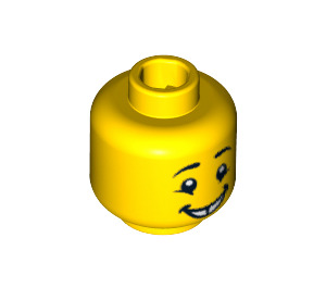 LEGO Gul Minifigur Hoved med Open Mund Smile og Tand Gap (Forsænket solid knops) (3626 / 14609)