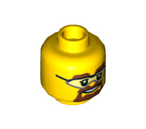 LEGO Jaune Minifigurine Tête avec Safety Des lunettes de protection (Montant solide encastré) (3626 / 10158)