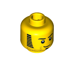 LEGO Gelb Minifigure Kopf mit Sideburns und rot Scar (Sicherheitsbolzen) (94061 / 95426)