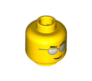 LEGO Yellow Minifigure Head with Silver Sunglasses (Recessed Solid Stud) (3626)