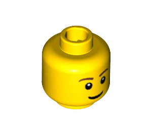 LEGO Gelb Minifigur Kopf mit Smile und Weiß Pupils (Vertiefte feste Noppen) (15123 / 50181)