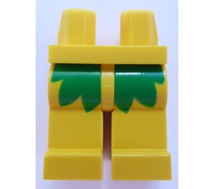 LEGO Yellow Minifigure Hips and Legs with Green Leaf Skirt (3815 / 81615)