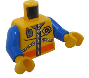 LEGO Żółty Minifigurka Tułów Straż Przybrzeżna Zippered Kurtka z Krótkofalówka I logo (973 / 76382)