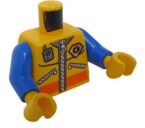 LEGO Yellow Minifigure Torso Coast Guard Zippered Jacket with Walkie-Talkie and Logo (973 / 76382)