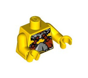 LEGO Geel Minifiguur Torso Viking met Zilver Pantser en Straps (973 / 76382)