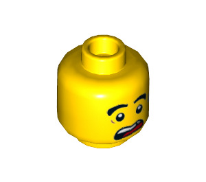 LEGO Gelb Monkie Kid (Scared) Minifigure Kopf (Einbau-Vollbolzen) (3626 / 66041)