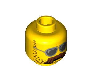 LEGO Yellow Motorcycle Mechanic Head (Safety Stud) (3626 / 13493)