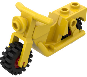 LEGO Yellow Motorcycle Old Style with Red Wheels