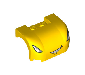 LEGO Amarillo Guardabarros Bonnet 3 x 4 x 1.7 Curvo con Cara (32854 / 93587)