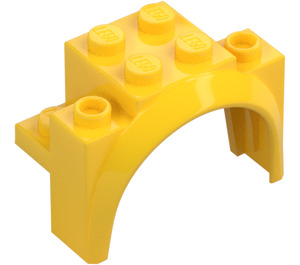 LEGO Yellow Mudguard Brick 2 x 4 x 2.3 with Tall Wheel Arch (18974)