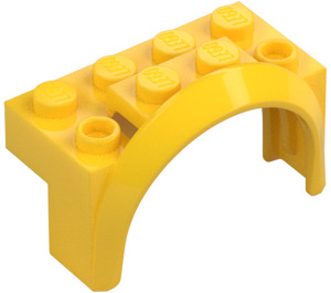 LEGO Yellow Mudguard Brick 2 x 4 x 2 with Wheel Arch (3387)