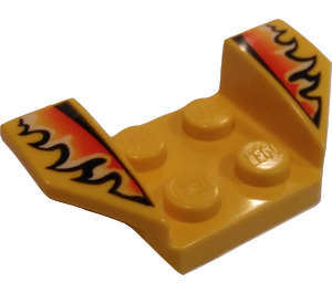 LEGO Yellow Mudguard Plate 2 x 2 with Flared Wheel Arches with Flames (41854 / 43402)