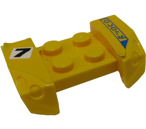 LEGO Yellow Mudguard Plate 2 x 4 with Overhanging Headlights with '7' and 'Kyoto' Sticker (44674)