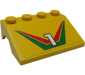 LEGO Jaune Garde-boue Pente 3 x 4 avec 1 Autocollant (2513)