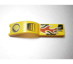 LEGO Yellow Mudguard Tile 1 x 4.5 with Flame and Headlight (50947)